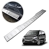 CHROMEMASTER | Load Sill Guard; Rear Bumper Protector | Compatible with Mercedes Vito V-class W447 2014- | Brushed stainless steel, matt silver | Protective Strip Secures the Rear Bumper from Damage