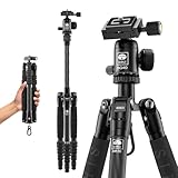 SIRUI AM-5C Carbon Fiber Tripod for Camera, 55.1" Lightweight Travel Tripod, Portable Camera Tripod with 360° Panorama Ball Head for Arca Swiss Quick Release Plate, Load Up to 10kg