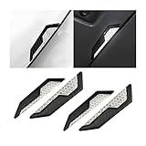 JNNJ 4 PCS Reflective Auto Doors Side Collision Strip, Carbon Fiber Cars Door Edge Guard, Car Door Protector Strips Front and Rear Car Door Bumper Guard Protector Fit for Most Cars(White)