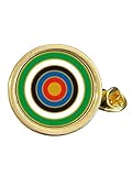 Traditional Archery Target Award Gold Plated Domed Lapel Pin Badge in Bag