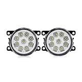 Tkxvcejv Fog Light Assembly For Citroen For Jumpy For C-Crosser For C4 For Picasso For C3 For C5 C6 DS4 DS5 DS3 LED Fog Light Car Fog Lamp Car Front Bumper Fog Lamp(9 Led White)