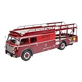 YLQERZ Scale Die-Cast Metal 1/18 For Ferrari Transporter Trailer Alloy Car Model Red Metal Casting Ornament Display Red For Vehicles Fans
