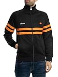 ellesse Men's Rimini Track Jacket, Black/Orange, M