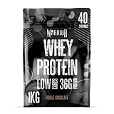 Warrior Whey Protein Powder – Up to 36g* of Protein Per Shake – Low Sugar, and Low Carbs – GMP Certified (Double Chocolate, 1kg)