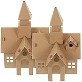 Didiseaon 2pcs 3d Paper Corrugated Cardboard House Blank Craft Cottage Castles Assemble Building Playthings Architecture Model Building for Kids Children
