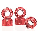 Autobahn88 Motorcycle Sprocket Nut Dress-up Kit, compatible with Kawasaki Z400J All Years (Red) (Set of 6)