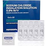 Nanacare Saline Solution 0.9% - 30 X 4 ml Vials & Nebuliser Cleaning Wipes x10 | Sodium Chloride NACL | Sterile Inhalation Saline Solution | Isotonic Solution