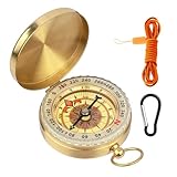 LHOEST Compass Navigation Set 3PCS Pocket Compass Hiking Gear Camping compass Keyring Small Vintage Clamshell Compasses Luminous Waterproof with Lanyard Mini Compas for Hiking Camping Survival Gear