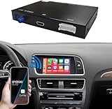 Road Top Wireless Android Auto Carplay Retrofit Kit for Audi A4 A5 S4 S5 RS4 RS5 Q5 2009-2015 with MMI 3G Factory Screen, Support Mirrorlink Camera