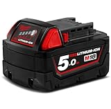 M18 B5 REDLITHIUM-ION™ Slide Battery Pack 18V 5.0Ah Li-ion, Black