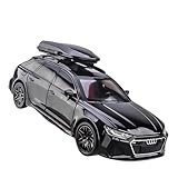 DUEVEL 1 24 For Scale Audi RS6 Model Car Toys Alloy Die-casting Opened Sound Light Pull Back Ornament Vehicles Simulation Vehicle Playset(Black)