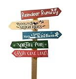 Melody Jane Dolls House North Pole Elf Village Direction Post Porch Christmas Sign 1:12