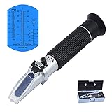 Antifreeze Refractometer, Hand Refractometer, Coolant Tester for Ethylene Glycol, Propylene Glycol, Freezing Point of Coolant Windscreen Water AdBlue Battery Acid, Urea Concentration of