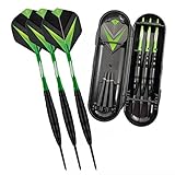 Darts Set 3 Pack,23g Professional Steel Tip Dart with Aluminum Shafts(+3 More Spare Shafts) and 6pcs Flights And Darts Case