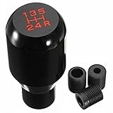 Juttzzei Car Gear Shift Knobs, Universal Gear Knob 5 Speed, Manual Car Gear Stick Knob, Metal Chrome Gear Stick Shift Cover with 3 Adapters 8mm 10mm 12mm for Manual Automotive Vehicles