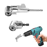 2 PCS 90 Degree Right Angle Drill Attachment Set, 105 Degree Right Angle Drill Adapter Compatible with Cordless Drills and Screwdrivers, Ideal for DIY or Professional Use (60cm/140cm)
