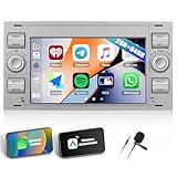 SIXTOP 2G 64G Android Car Stereo Radio for Ford Fiesta Focus Kuga Transit Connect S-Max C-Max Galaxy 7" Touchscreen Car Radio with Wireless CarPlay Android Auto GPS WIFI Bluetooth FM/RDS Radio