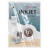 DIVCHI Water Slide Decal Paper A4 Size Inkjet Printer Decals Sheet Waterslide Transfer Papers (20 Sheets) Clear