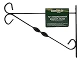 Green Jem 12-Inch Hanging Basket Bracket - Black