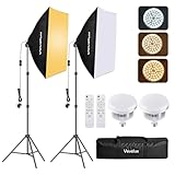 Softbox Lighting Kit LED Photography 3000K-6600K&1-100% Dimmable, 2 X 45W Studio Softbox 50x70cm with Carrying Bag, Portraits Product Video Photography Lighting Kit