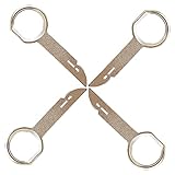 4pcs Car Radio Removal Tool Key,Car Radio Release Keys Extraction Tool, Stainless Steel Pins Radio Adapter Disassembly,Compatible with Ford, Mercedes, Volkswagen and Audi vehicles(Silver)