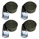 Bailinks 4 Pack Ratchet Tie Down Straps, 1.5mx25mm Heavy Duty Tensioning Belts Adjustable Ratchet Straps with Buckle for Motorcycles, Cargo, Trucks, Trailers, Luggage (Army Green)