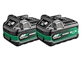 HiKOKI Multi Volt Akku 2x BSL36A18X (18V 5.0 Ah / 36V 2.5 Ah Akku, Li-Ion, 4-Stufen-LED Ladestandskontrolle)