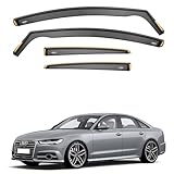 Ispeed Wind Deflectors For Audi A6 C7 2011-2018 4 Door Saloon 4pc Set - Keep Your Car Ventilated in Rain - Reduce Wind Turbulence - Tinted In-Channel