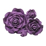 Sugar Roses - Purple - Sugar Paste flowers - Cake Decoration Toppers - Weddings - birthdays - *4 sizes to choose from* (3 1/2" x 1)