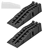KATSU 2 PCs Plastic Car Ramps Stackable 4.5 Ton Heavy Duty Garage Ramps for Lifting Automotive Vehicles Workshop Car Service and Repair