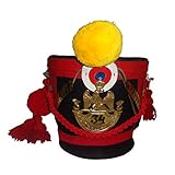 warreplica French Napoleonic Shako Helmet w/Black Felt,yellow Pompom, Red Braid - Repro