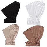 JDYaoYing 4pcs Muslim Inner Cap Stretch Turban Bonnet Underscarf Full Cover Hijab Neck Cover Head Wear