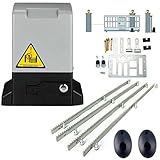 YILIKISS Automatic Sliding Gate Opener Kit 750W Heavy Duty Electric Gate Operator for Gate Up to 2000 kg, Security Gate Operator with with Infrared Sensor Remote Control & 8pcs Racks
