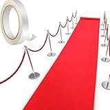Shappy Red Carpet Runner Rug for Party 55gsm Thickness with 1 Piece Carpet Tape for Wedding Christmas Xmas Thanksgiving Outdoor Accessories, Wedding Party Hallway Rug(2.6 x 30 Feet)