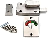 Latch Indicating Lock, Zinc Alloy Vacant Occupied Bathroom Privacy Locks, Indicator Bolt Vacant/Engaged Bathroom WC Restroom Toilet Partition Door Lock Latch (1 Pcs)