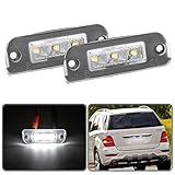 LED Number Plate Lights Rear Tag Lamp Compatible With M-ercedes B-enz ML W164 GL X164 R W251 Diesel Engine ONLY, Xenon White Can-bus Error Free License Plate Lights