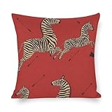 Roscan Throw Pillow Covers of Zebra Safari Scalamandré Multi Colorway Art Retro Decorative Pillow Cases Home Decor Square 20"x20" Pillowcases