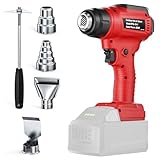 Heat Gun Cordless for Milwaukee 18V M18 Battery (No Battery), Hot Air Gun with 4 Nozzles, Battery Heat Gun for Welding, Bending Pipes, Colour Removal