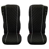 Truck Seat Covers Designed to fit DAF 106 XF CF 2 pieces BLACK GREY PIPING