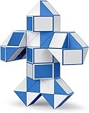 ROXENDA Magic Snake with 60 Segments, Magic Cube Twist Puzzle - 3D Puzzles Games Fidget Snake Toy Christmas Stocking Fillers for Kids and Adults - 1 Pack (Blue)