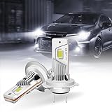 NUROTA H7 Headlight Bulb LED Ultra-Bright - H7 LED Headlight Bulb 6000K 300% Brightness - Headlight Bulbs Silent Fan Fast Cooling - 477 Car Headlight 1:1 Design, Car Light Pack of 2