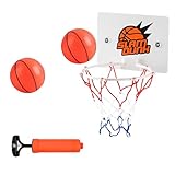 4 Pcs Mini Basketball Set for Door, Indoor Hoop With Sucker, Small Ball and Pump - Desktop and Bathroom Game for Kids