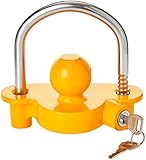 Neilsen ct3123 Universal Security Coupling Hitch Lock for Trailers Caravan Horse Box Tow Ball Fittings, Yellow