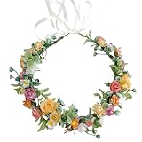 Dinghaole Ladies' Flower Crown Headpiece - Rose Pattern Flower Crown Headband, For Festivals, Weddings, Parties, Bohemian Fashion Accessories