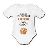 LUTON Shhhh! I'm watching with Daddy Mummy Grandad Unique Football Babygrow Cute Personalised Funny Baby Vest Grow Boys Girls Unisex Gift Babygrow Bodysuit TOWN