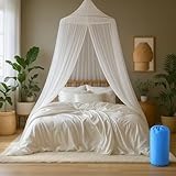 ZUFIO Mosquito Net for Single or Double Bed, Travel Mosquito Net– Spacious, Portable Dome Canopy – Quick & Easy Setup for Hassle(White)