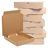 STORM TRADING GROUP Pizza Takeaway Boxes Brown or White Slim Postage Boxes Desserts, Pizza, Restaurant & Take Outs (12" Brown - 10 Boxes)