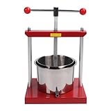 Fruit Press Wine Cider Press, 5.5 L Manual Juicer Stainless Stee Herb Manual Press, Manual Squeezer for Grape Apple Vegetables Dehydration Homemade Juice Cheese Making