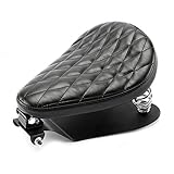 Triclicks Universal Black Motorcycle Solo Seat With Spring Bracket Base For Harley Sportster Bobber Chopper Custom