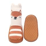 Snegyu Cute Cartoon Animal Pattern Baby Boys Girls Non-slip Cotton Slipper Socks Shoes Baby Moccasins Toddler Shoe Socks 6-12 Months